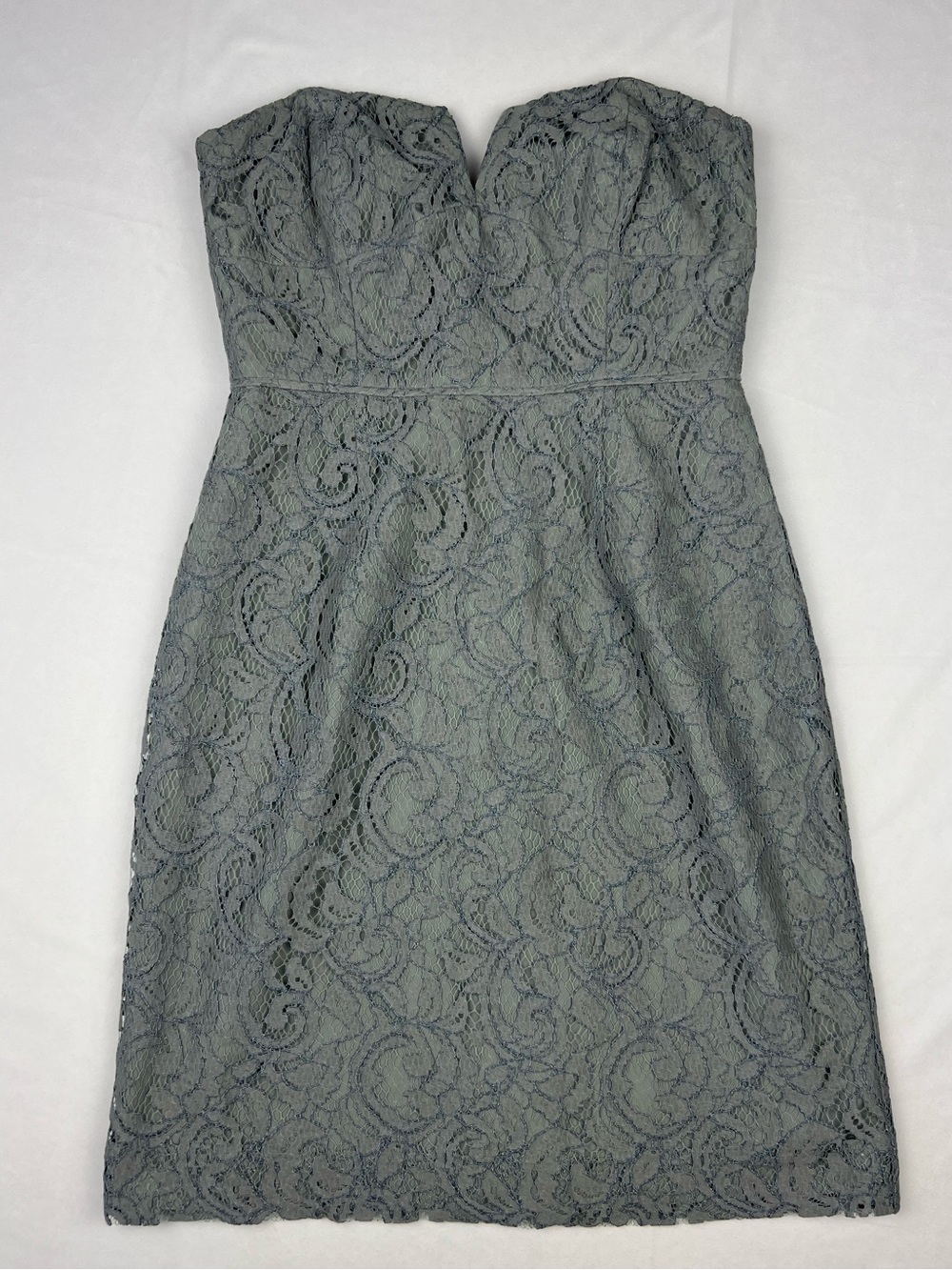 J. Crew Gray Cathleen Strapless Lace Dress - Size 4